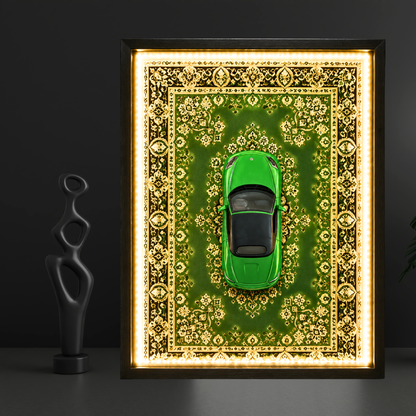 Premium Majorette Porsche 718 Boxster Car Shadow Box Frame with LED Lights | Luxury 718 Boxst3r Inspired Car Wall Art | Automotive Home Décor for Living Room, Office & Garage | Premium LED Wall Frame Gift