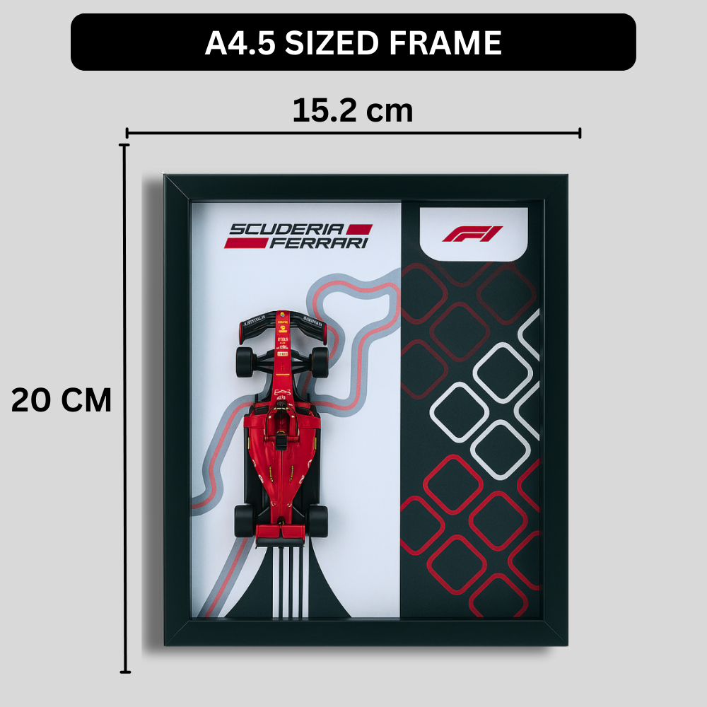 Bburagos Scuderia Ferrari F1 Diecast Car Frame 1:43  – 3D Wall Art