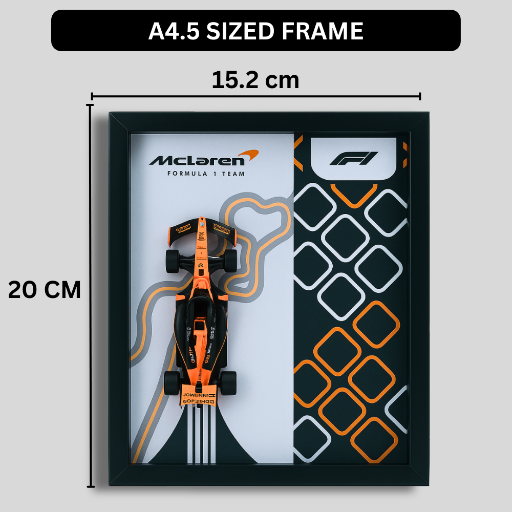 Bburagos Mclaren MCL38 F1 Diecast Car Frame 1:43  – 3D Wall Art