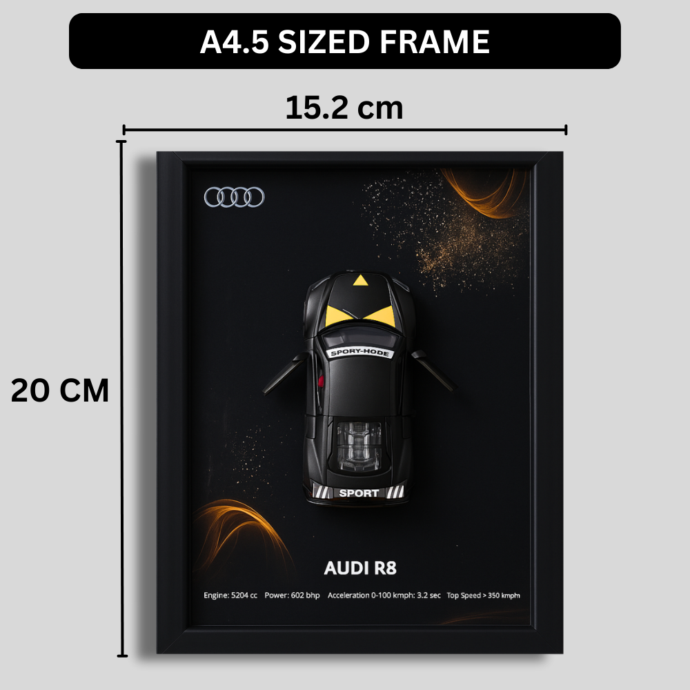 Audi R8 3D Supercar Wall Art – Diecast Car 1:43 Model