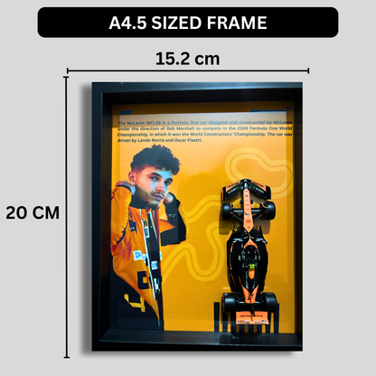 Lando Norris with Bburagos Mclaren F1 MCL38 Diecast Car Frame 1:43  – 3D Wall Art