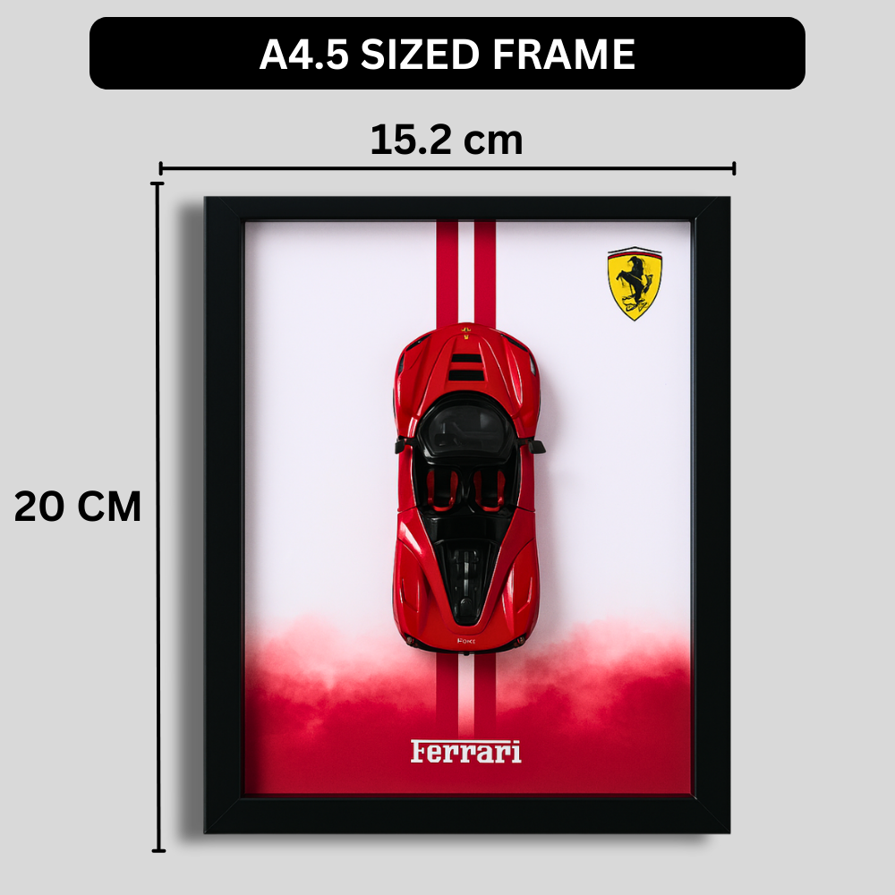 Luxury Ferrari Diecast Car Frame – 3D Wall Art