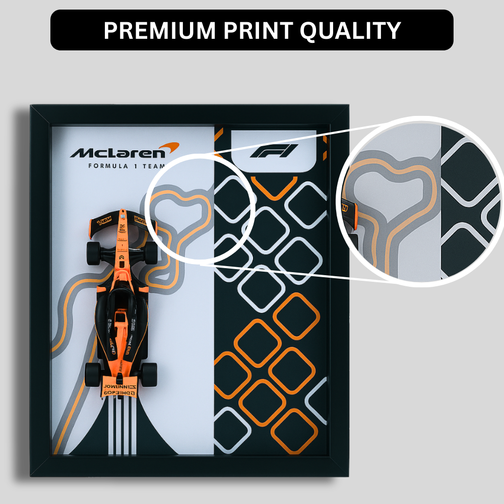 Bburagos Mclaren MCL38 F1 Diecast Car Frame 1:43  – 3D Wall Art