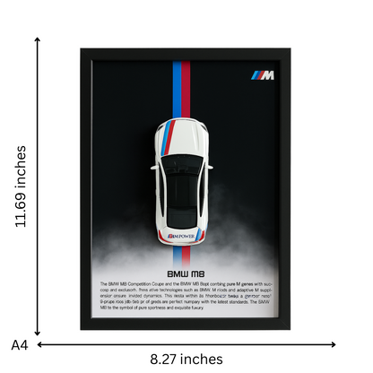 BMW M8 Coupe Diecast Car Frame 1:32  – 3D Wall Art