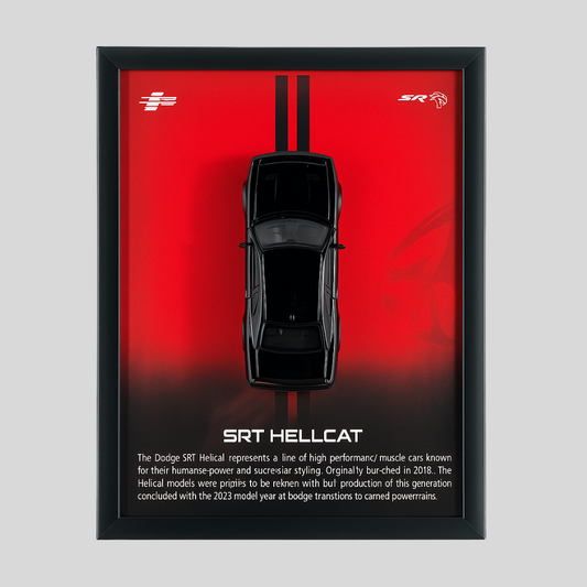 Dodge SRT Hellcat Diecast Car Frame 1:32  – 3D Wall Art