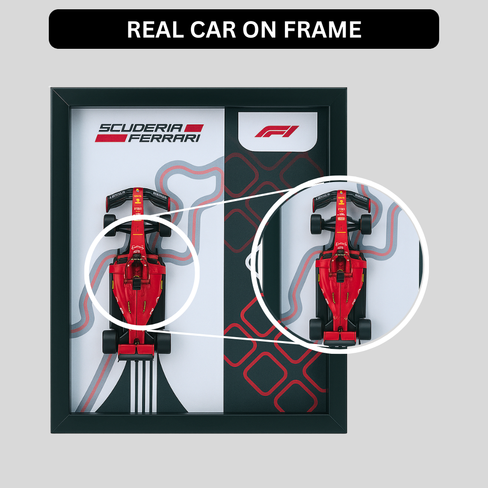 Bburagos Scuderia Ferrari F1 Diecast Car Frame 1:43  – 3D Wall Art