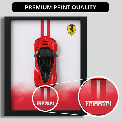 Luxury Ferrari Diecast Car Frame – 3D Wall Art