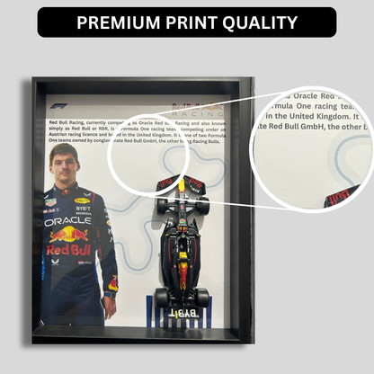 Max Verstappen with Bburagos F1 Red Bull Racing Oracle Diecast Car Frame 1:43  – 3D Wall Art