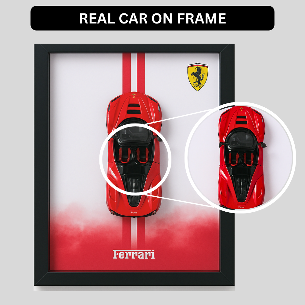Luxury Ferrari Diecast Car Frame – 3D Wall Art
