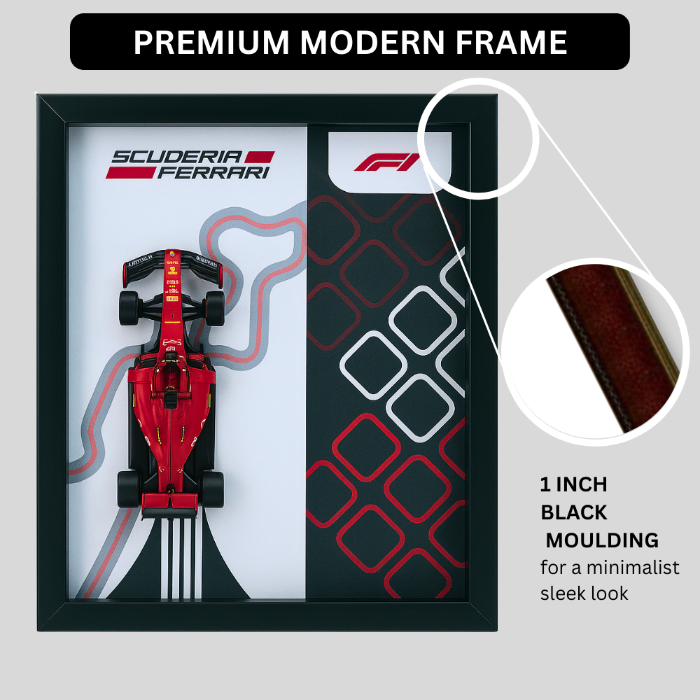Bburagos Scuderia Ferrari F1 Diecast Car Frame 1:43  – 3D Wall Art