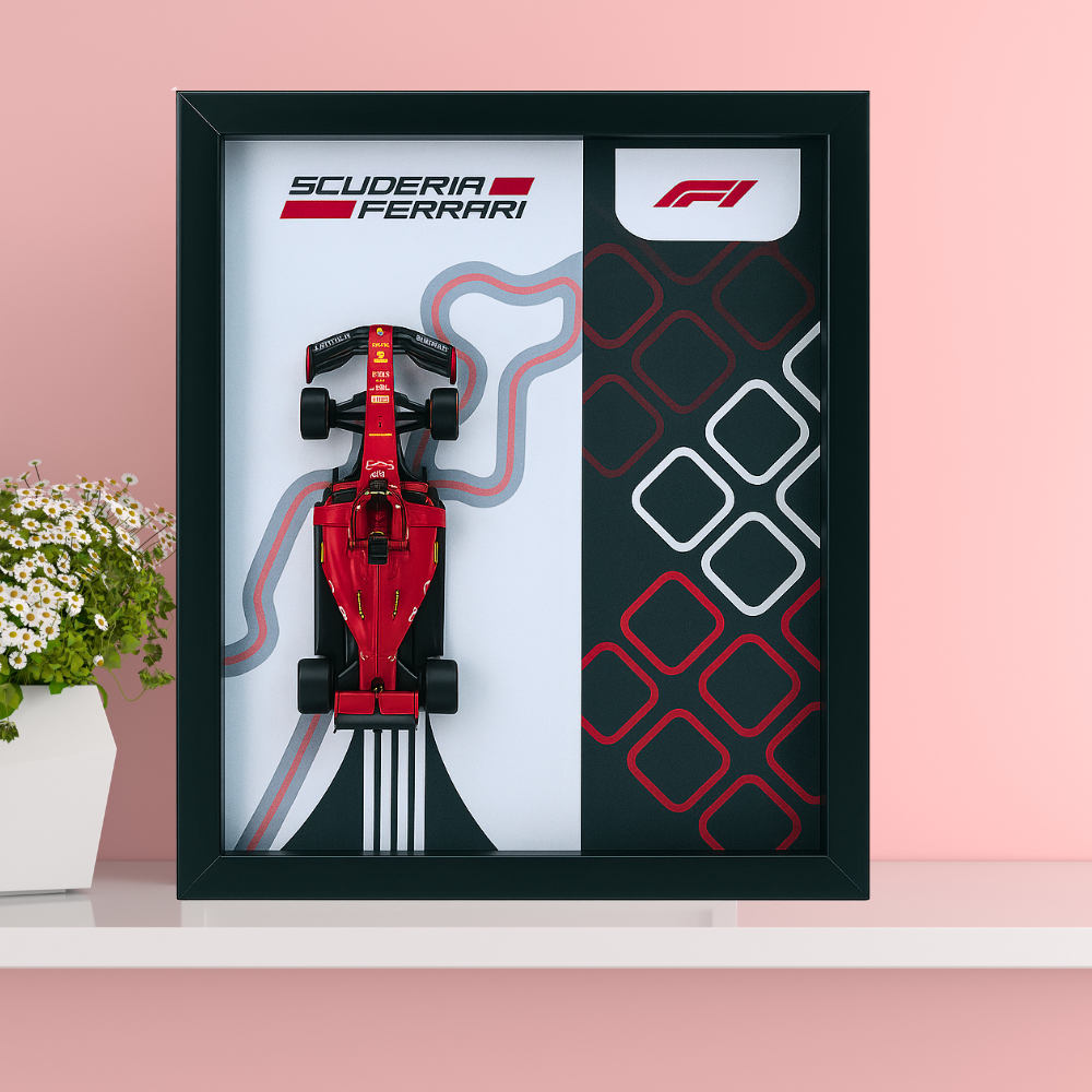 Bburagos Scuderia Ferrari F1 Diecast Car Frame 1:43  – 3D Wall Art