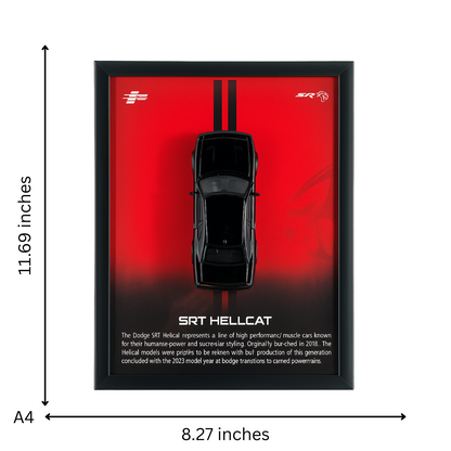 Dodge SRT Hellcat Diecast Car Frame 1:32  – 3D Wall Art