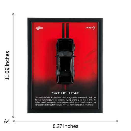 Dodge SRT Hellcat Diecast Car Frame 1:32  – 3D Wall Art