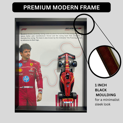 Charles Lelerc with Bburagos F1 Scuderia Ferrari Diecast Car Frame 1:43  – 3D Wall Art