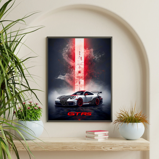 PORSCHE GT RS Car Wall Art – Premium Automotive Decor for Car Enthusiasts