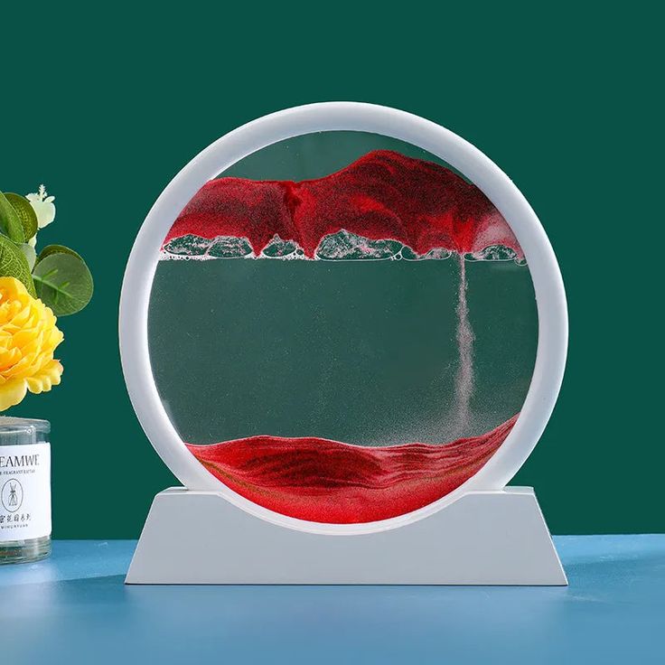 "Moving Sand Art Frame in Motion – Relaxing Tabletop Decor for Home & Office | Soothing Kinetic Sand Picture Showpiece"