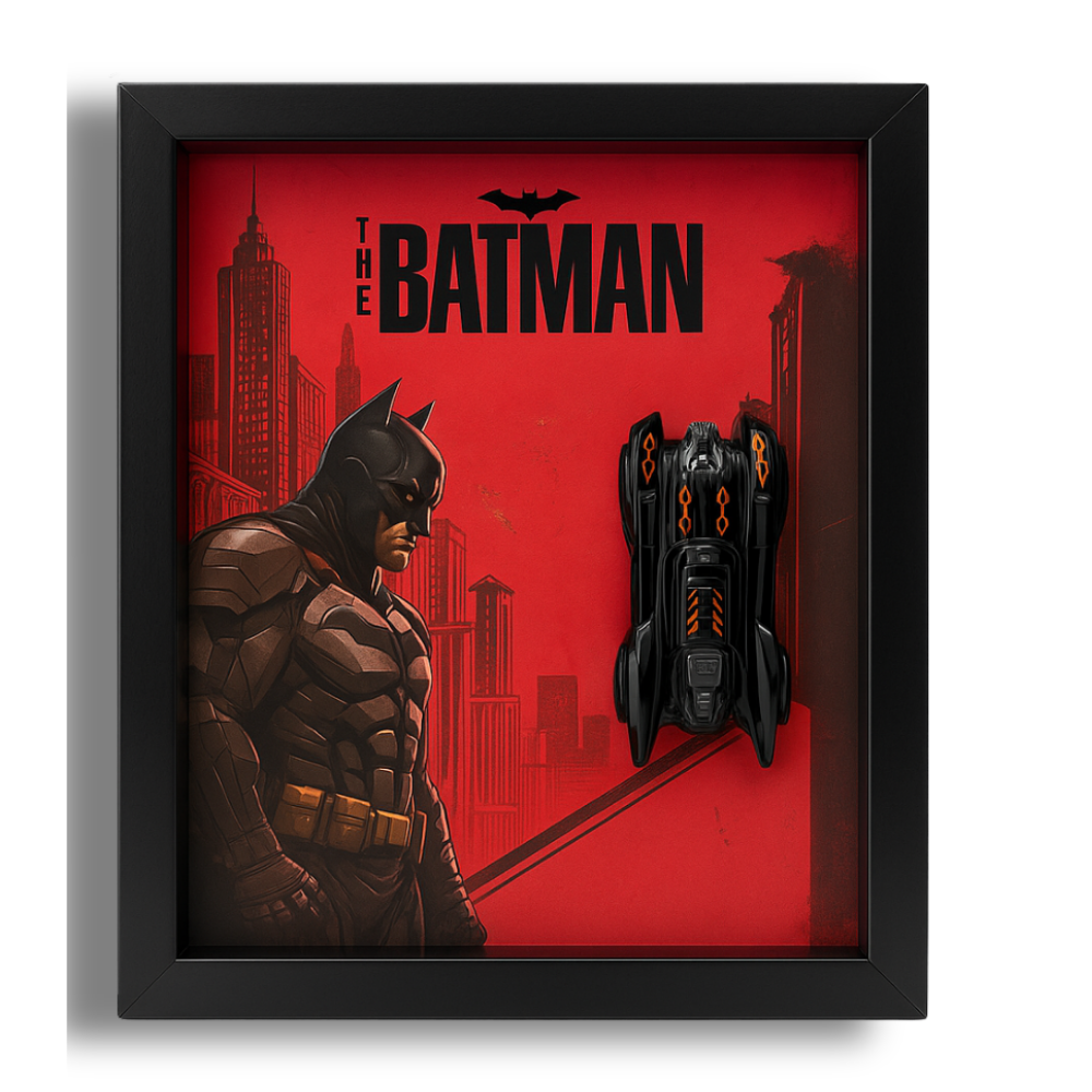 Batman Batmobile V2 3D Framed Collectible Display – Diecast Car 1:64 Model