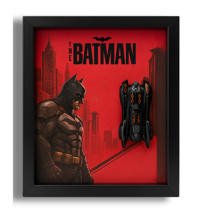 Batman Batmobile V2 3D Framed Collectible Display – Diecast Car 1:64 Model
