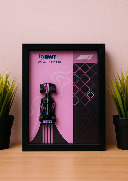 BWT Alpine F1 Team 2025 Hot Wheels 3D Car Frame – Limited Edition Collectible