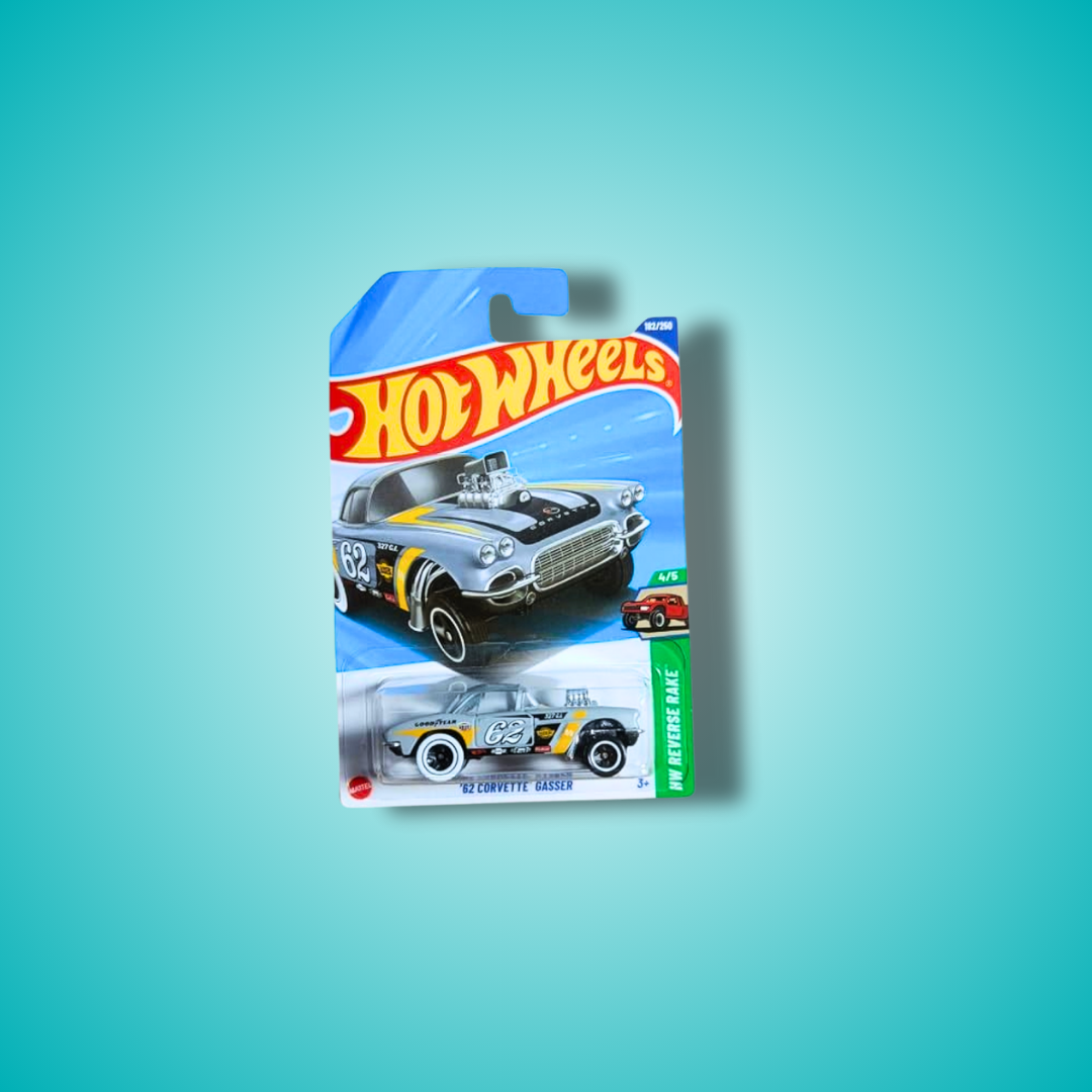 Hot Wheels 3- Car Collectors Set – Slide Burn, 62 Corvette Gasser , 68 Lotus Type 49