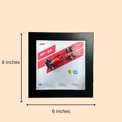 BBuragos Scuderia Ferrari F1 SF-24 Diecast Car Frame 1:43 - 3D Wall Art (Limited Edition)
