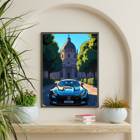 Mercedes Framed Car Wall Art – Premium Automotive Decor for Car Enthusiasts
