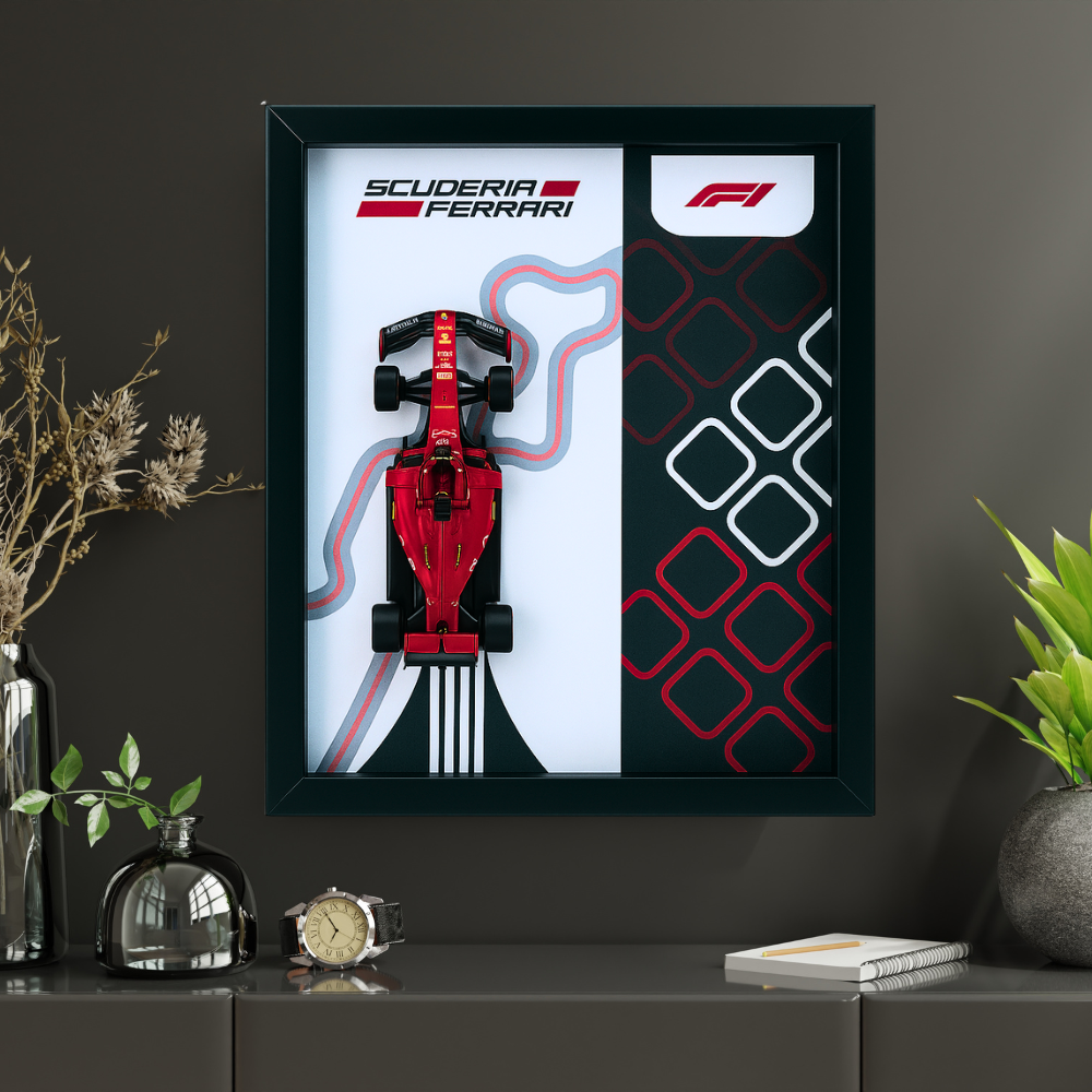 Bburagos Scuderia Ferrari F1 Diecast Car Frame 1:43  – 3D Wall Art