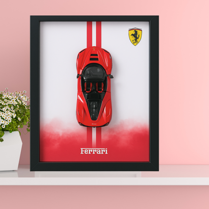 Luxury Ferrari Diecast Car Frame – 3D Wall Art