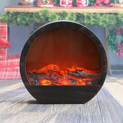 Portable Tabletop LED Fireplace – Realistic Flame Simulation Decorative Mini Fireplace for Home, Office & Holiday Ambiance