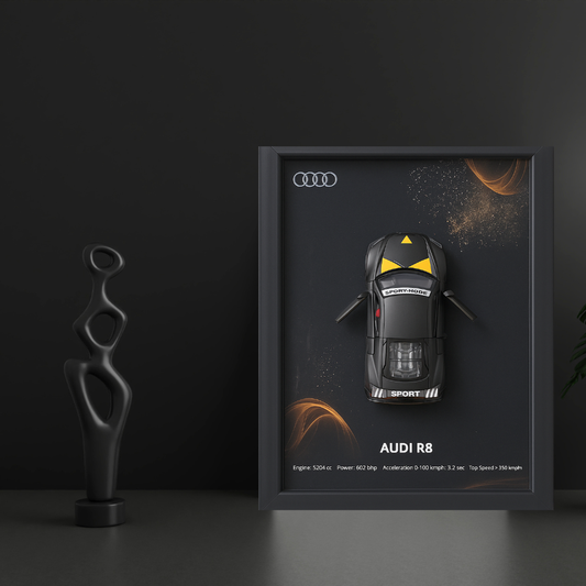 Audi R8 3D Supercar Wall Art – Diecast Car 1:43 Model