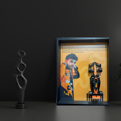 Lando Norris with Bburagos Mclaren F1 MCL38 Diecast Car Frame 1:43  – 3D Wall Art
