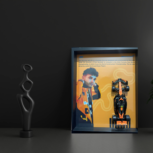 Lando Norris with Bburagos Mclaren F1 MCL38 Diecast Car Frame 1:43  – 3D Wall Art