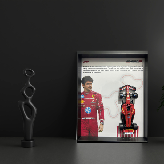 Charles Lelerc with Bburagos F1 Scuderia Ferrari Diecast Car Frame 1:43  – 3D Wall Art