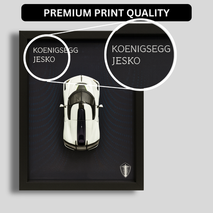 Premium Koenigsegg Jesko 3D Car Frame – Luxury Diecast Wall Art with Real Car on Frame | 1:32 Scale Supercar Display for Collectors & Hypercar Enthusiasts