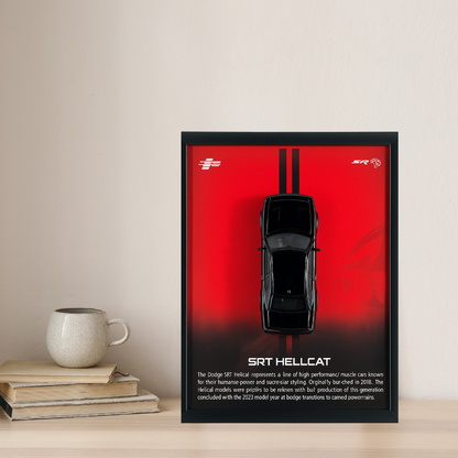 Dodge SRT Hellcat Diecast Car Frame 1:32  – 3D Wall Art