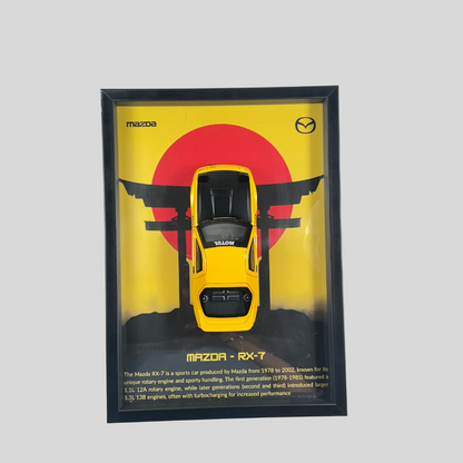 Mazda Rx-7 Diecast Car Frame 1:32  – 3D Wall Art