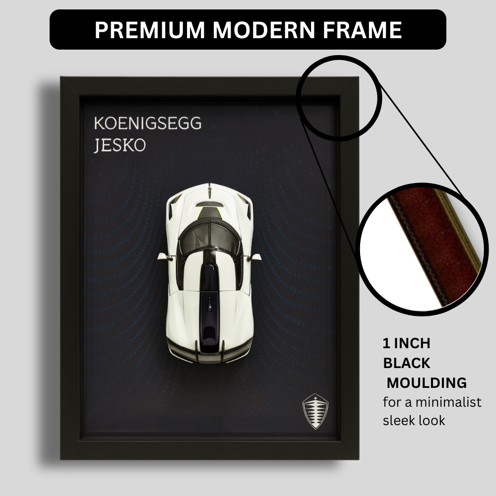 Premium Koenigsegg Jesko 3D Car Frame – Luxury Diecast Wall Art with Real Car on Frame | 1:32 Scale Supercar Display for Collectors & Hypercar Enthusiasts