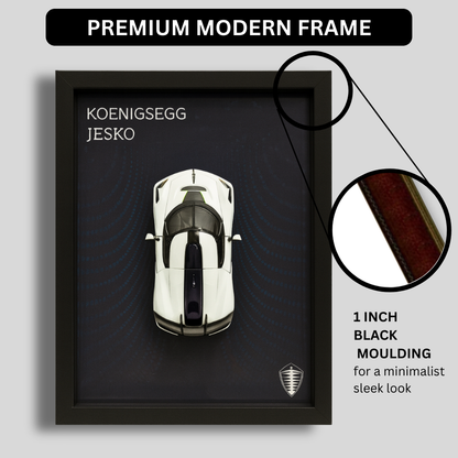 Premium Koenigsegg Jesko 3D Car Frame – Luxury Diecast Wall Art with Real Car on Frame | 1:32 Scale Supercar Display for Collectors & Hypercar Enthusiasts