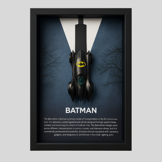 Batman Batmobile V1 3D Framed Collectible Display – Diecast Car 1:64 Model