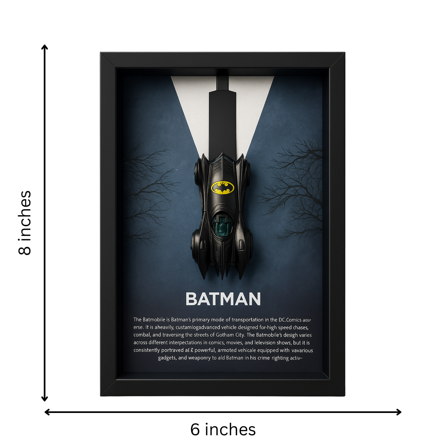 Batman Batmobile V1 3D Framed Collectible Display – Diecast Car 1:64 Model