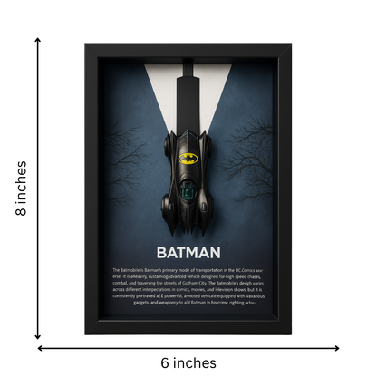 Batman Batmobile V1 3D Framed Collectible Display – Diecast Car 1:64 Model