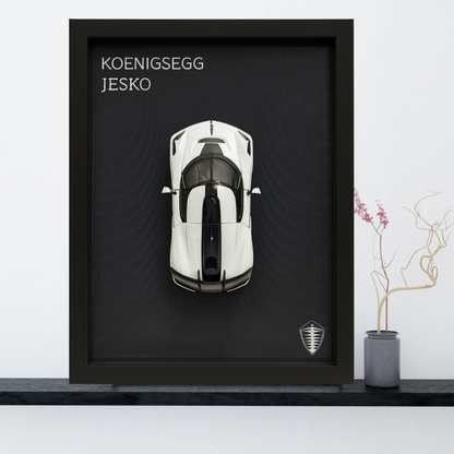 Premium Koenigsegg Jesko 3D Car Frame – Luxury Diecast Wall Art with Real Car on Frame | 1:32 Scale Supercar Display for Collectors & Hypercar Enthusiasts