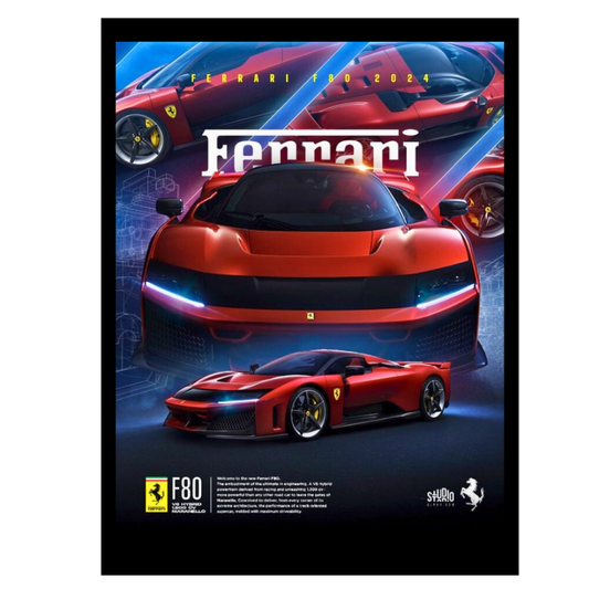 Ferrari F80 Car Wall Art – Premium Automotive Decor for Car Enthusiasts
