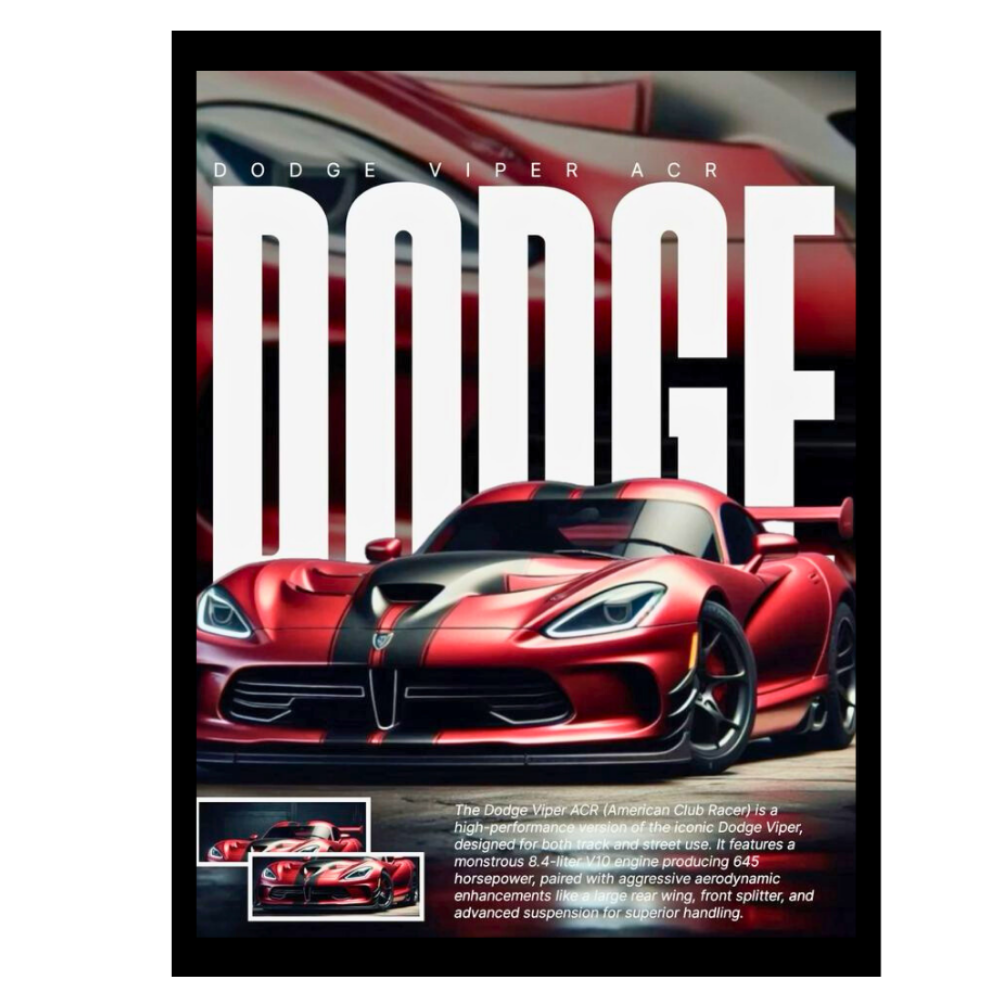 Dodge Viper ACR Car Wall Art – Premium Automotive Decor for Car Enthusiasts