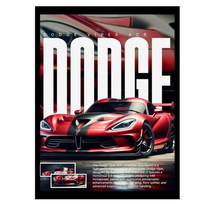 Dodge Viper ACR Car Wall Art – Premium Automotive Decor for Car Enthusiasts