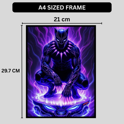 Premium Black Panther Wall Art – Aesthetic 2D Frame for Home & Office Decor | Marvel Superhero Collectible