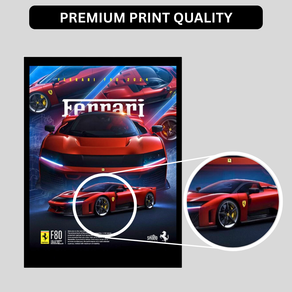 Ferrari F80 Car Wall Art – Premium Automotive Decor for Car Enthusiasts