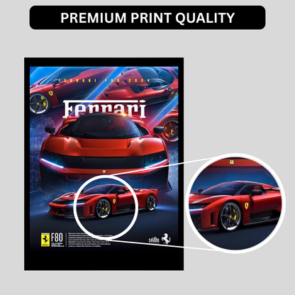 Ferrari F80 Car Wall Art – Premium Automotive Decor for Car Enthusiasts