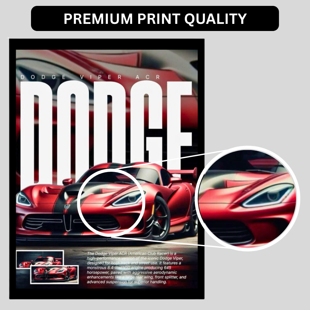Dodge Viper ACR Car Wall Art – Premium Automotive Decor for Car Enthusiasts