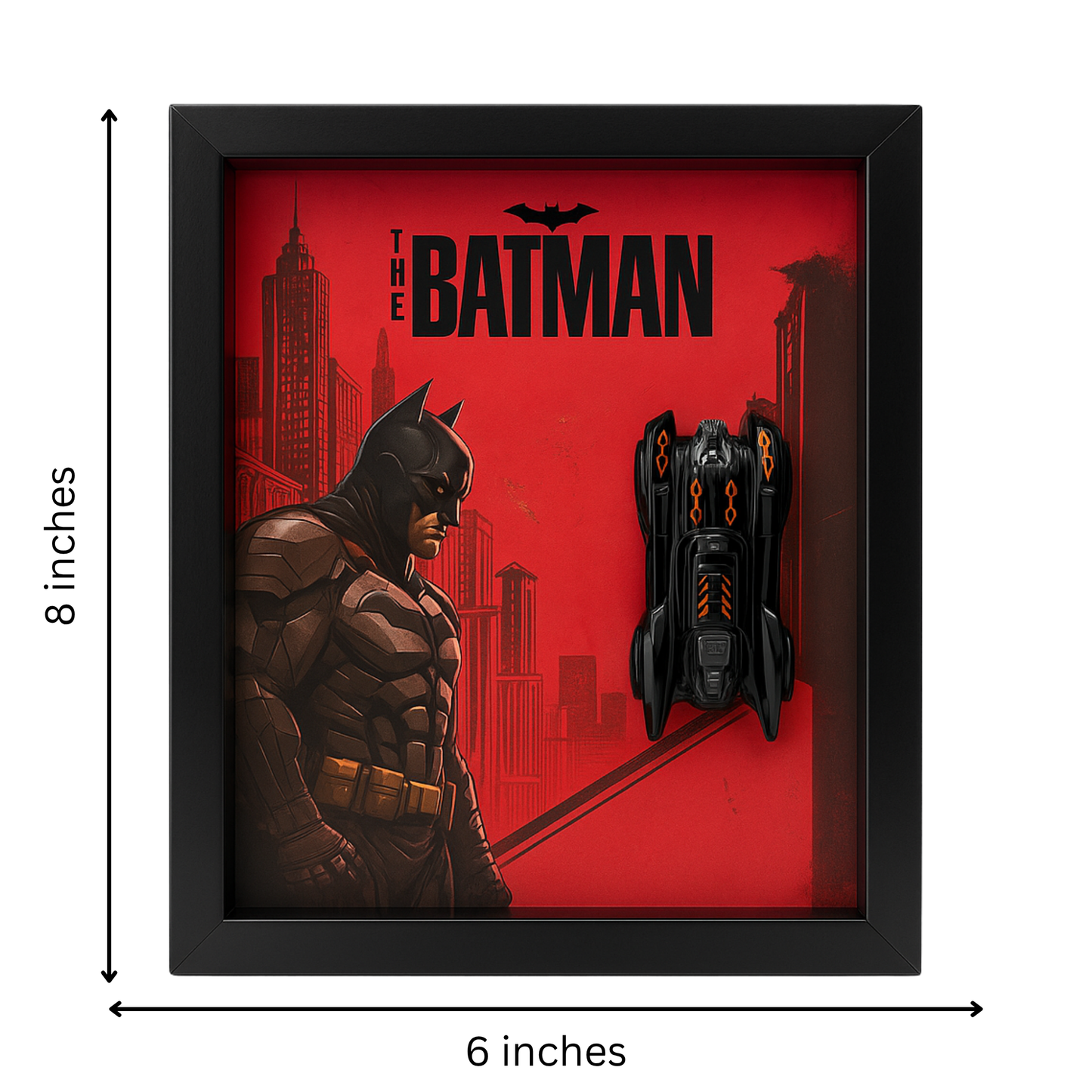 Batman Batmobile V2 3D Framed Collectible Display – Diecast Car 1:64 Model